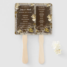 Rustikale Elegance White Rose Wedding Fächer