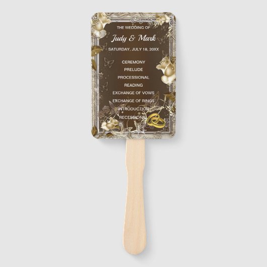 Rustikale Elegance White Rose Wedding Fächer (Vorderseite)