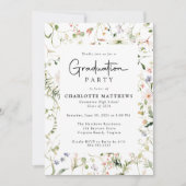 Rustikale Elegance Wildblume Frame Graduation Part Einladung (Vorderseite)