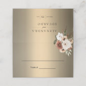 Rustikale Elegance Wildfowers on Gold Wedding Platzkarte (Außenseite Aufgefaltet)