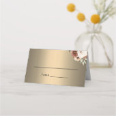 Rustikale Elegance Wildfowers on Gold Wedding Platzkarte (Vorderseite)