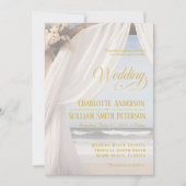 Rustikale Elegant Beach Hochzeit Einladung (Vorderseite)