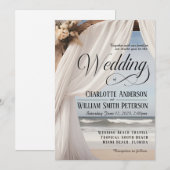Rustikale Elegant Beach Hochzeit Einladung (Vorne/Hinten)