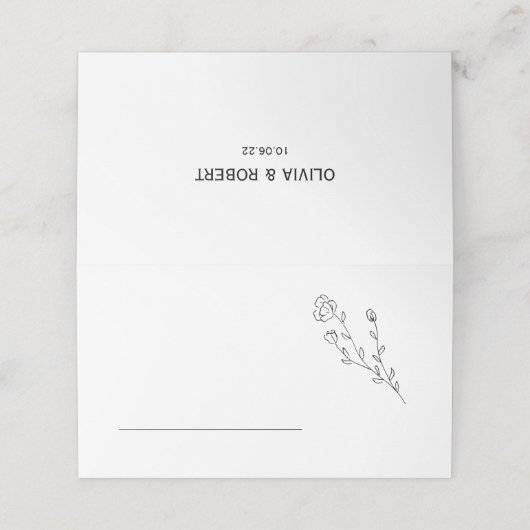 Rustikale Elegant-Blumentisch-Platzkarte Platzkarte (Außenseite Aufgefaltet)