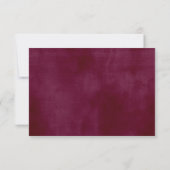Rustikale Elegant Burgundy Fall Floral Wedding RSVP Karte (Rückseite)