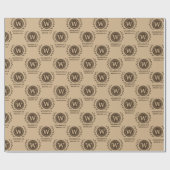 Rustikale Elegant Business Monogram Brown Geschenkpapier (Flach)
