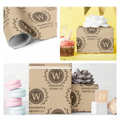 Rustikale Elegant Business Monogram Brown Geschenkpapier