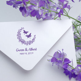 Rustikale Elegant Butterflies Couple Garland Weddi Gummistempel