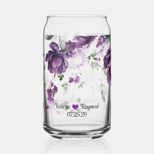 Rustikale Elegant Dark Lila Peonies Dosenglas (Vorderseite)