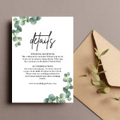 Rustikale Elegant Eukalyptus Grüne Hochzeit Detail Begleitkarte