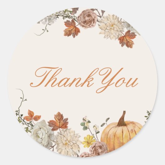 Rustikale Elegant Fall Baby Duwer Gevor Runder Aufkleber (Vorderseite)