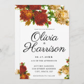 Rustikale Elegant-Flora auf einer Hochzeit Einladung (Vorne/Hinten)
