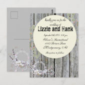 Rustikale Elegant Floral Wedding Postkarte (Vorne/Hinten)