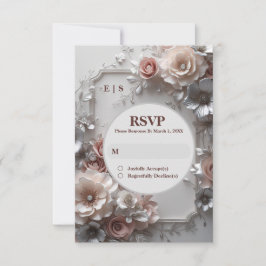 Rustikale Elegant Floral Wedding RSVP Card Karte