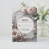 Rustikale Elegant Floral Wedding RSVP Card Karte (Stehend Vorderseite)