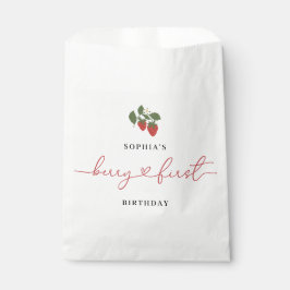 Rustikale Elegant Girl's Berry Erster Geburtstag P Geschenktütchen