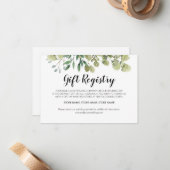 Rustikale Elegant Greenerity Gift Registrierungska Mitteilungskarte (Vorderseite/Rückseite Beispiel)