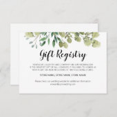 Rustikale Elegant Greenerity Gift Registrierungska Mitteilungskarte (Vorne/Hinten)