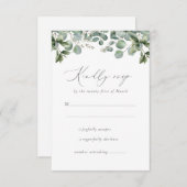 Rustikale Elegant Grüne Eukalyptus Wedding RSVP Karte (Vorne/Hinten)