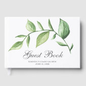 Rustikale Elegant Grünpflanzen Gender Neutral Baby Gästebuch (Vorderseite)