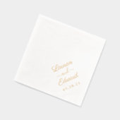 Rustikale Elegant-Handschrift-Hochzeit Servietten Mit Folie (Links)
