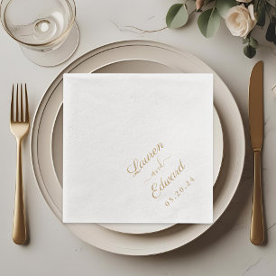 Rustikale Elegant-Handschrift-Hochzeit Servietten Mit Folie