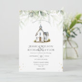 Rustikale Elegant katholische Kirchenkapelle Einladung (Stehend Vorderseite)