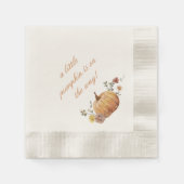 Rustikale Elegant Little Pumpkin Fall Babydusche Serviette (Vorderseite)
