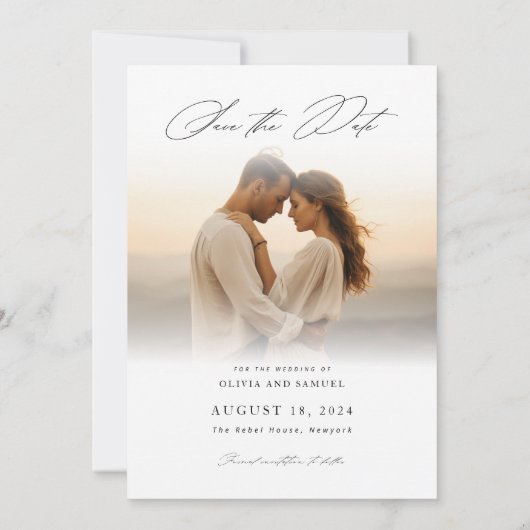 Rustikale Elegant Luxury Foto Hochzeit retten das  Einladung (Rückseite)