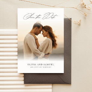 Rustikale Elegant Luxury Foto Hochzeit retten das  Einladung