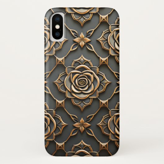 Rustikale Elegant Metallische Rose Case-Mate iPhone Hülle (Rückseite)