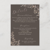 Rustikale Elegant Mocha Script-Wildblumen Hochzeit Begleitkarte (Vorderseite)