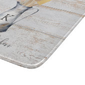 Rustikale Elegant Monogram Kitchen Utensils Schneidebrett (Ecke)