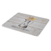 Rustikale Elegant Monogram Kitchen Utensils Schneidebrett (Ecke)