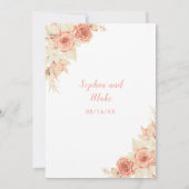 Rustikale Elegant Orange Rose fallen White Wedding Einladung (Rückseite)