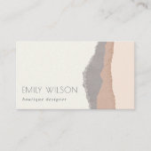Rustikale Elegant Pastel Blush Kraft Gebirgswellen Visitenkarte (Vorderseite)