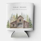 Rustikale Elegant Pine Woods Forest Barnyard Hochz Dosenkühler (Vorderseite)