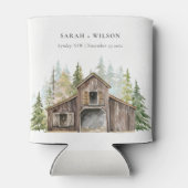 Rustikale Elegant Pine Woods Forest Barnyard Hochz Dosenkühler (Rückseite)