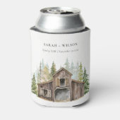 Rustikale Elegant Pine Woods Forest Barnyard Hochz Dosenkühler (Kanne Rückseite)