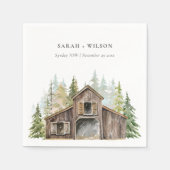 Rustikale Elegant Pine Woods Forest Barnyard Hochz Serviette (Vorderseite)