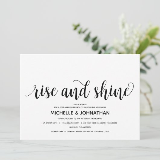 Rustikale Elegant Posthochzeit Einladungs-Karte Einladung (Stehend Vorderseite)