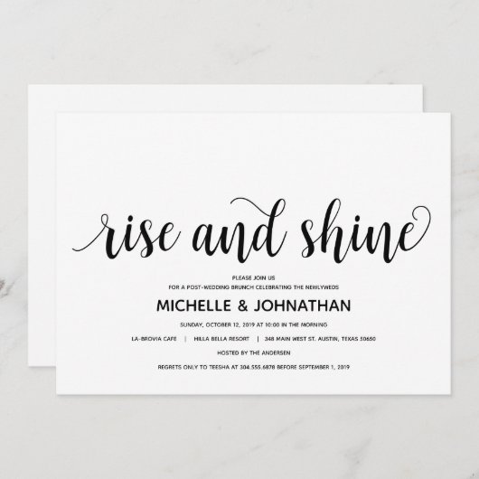 Rustikale Elegant Posthochzeit Einladungs-Karte Einladung (Vorne/Hinten)