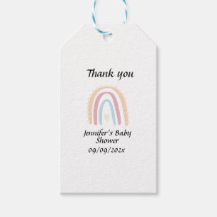 Rustikale Elegant Rainbow Baby Shower Gender-neutr Geschenkanhänger