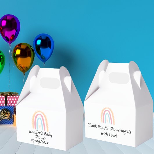 Rustikale Elegant Rainbow Baby Shower Gender-neutr Geschenkschachtel
