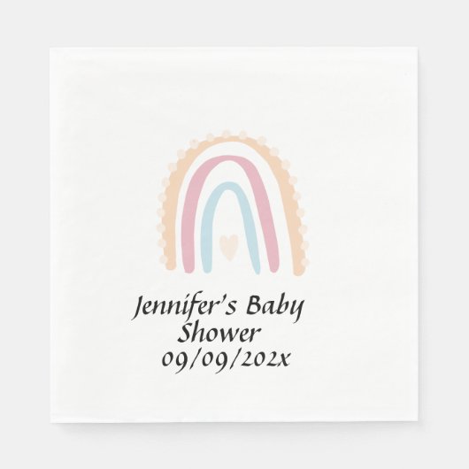 Rustikale Elegant Rainbow Baby Shower Gender-neutr Serviette (Vorderseite)