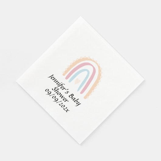 Rustikale Elegant Rainbow Baby Shower Gender-neutr Serviette (Ecke)