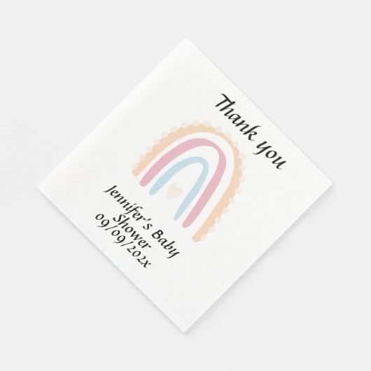 Rustikale Elegant Rainbow Baby Shower Gender-neutr Serviette (Ecke)