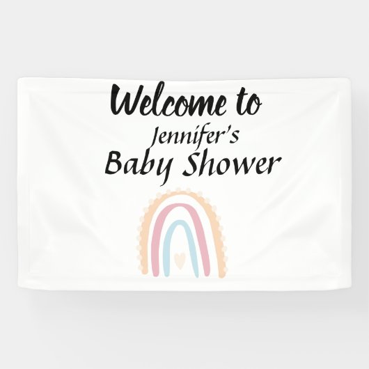 Rustikale Elegant Rainbow Gender-neutrale Baby-Dus Banner (Horizontal)