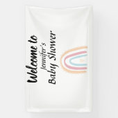 Rustikale Elegant Rainbow Gender-neutrale Baby-Dus Banner (Vertikal)
