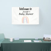 Rustikale Elegant Rainbow Gender-neutrale Baby-Dus Banner (Messe)